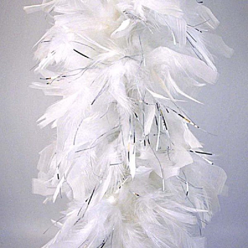 Boa - Mylar grueso - Blanco/Plata - Spirit Week 20's 80's - Accesorios para disfraces