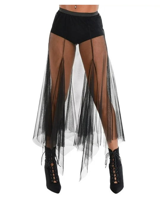 Sheer Skirt - Black - Versatile - Witch - Evil Queen - Costume - Adult - 2 Sizes