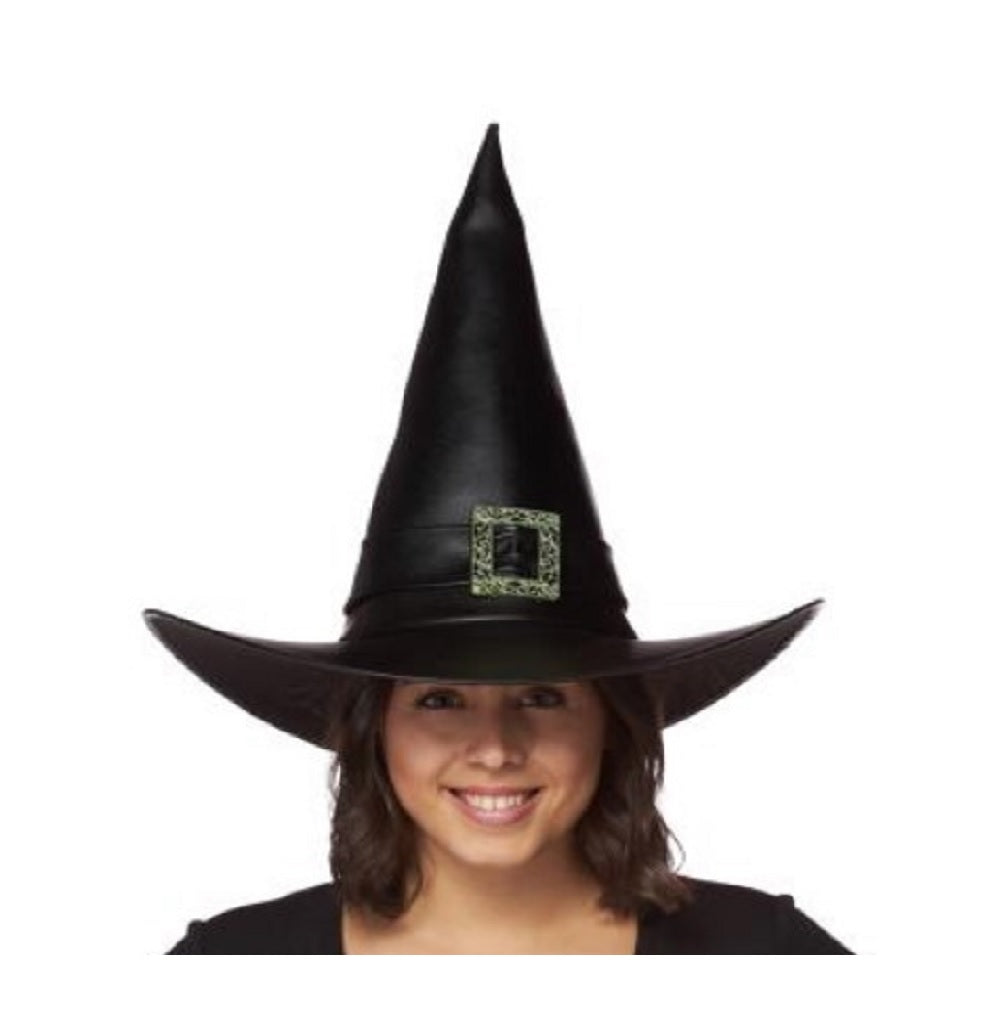 Witch Wizard Hat - 16" - Buckle - Black - Costume Accessory - Adult Teen