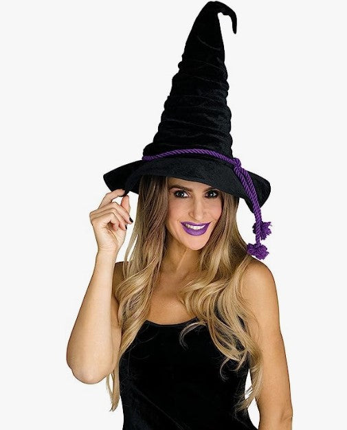 Witch Hat - Velour - Tassel Hat Band - Costume Accessory - Teen Adult - 2 Colors