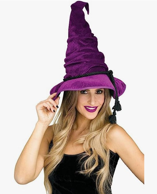 Witch Hat - Velour - Tassel Hat Band - Costume Accessory - Teen Adult - 2 Colors