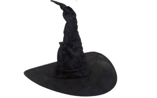 Sombrero de bruja - Terciopelo - Ala de telaraña - Accesorio de disfraz de lujo - Adolescente adulto