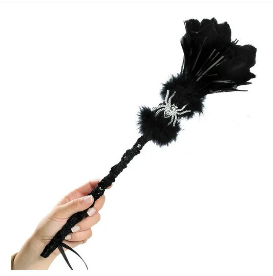 Witch Feather Broom Wand - Black - 19" - Costume Accessory - One Size