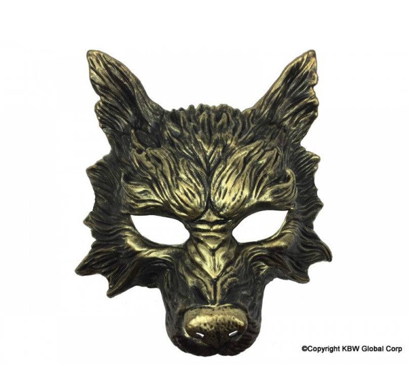 Wolf-Halbmaske – Gold – Kostümzubehör – Erwachsener Teenager