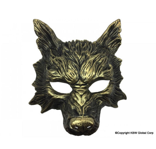 Wolf Half Mask - Gold - Costume Accessory – Adult Teen