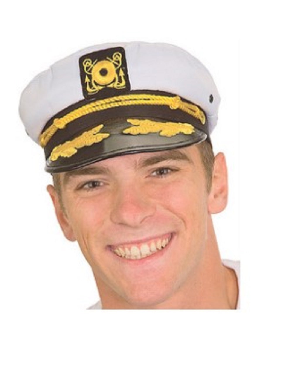 Yacht Skipper Hat - White - Captain - Costume Accessory - Adult Teen